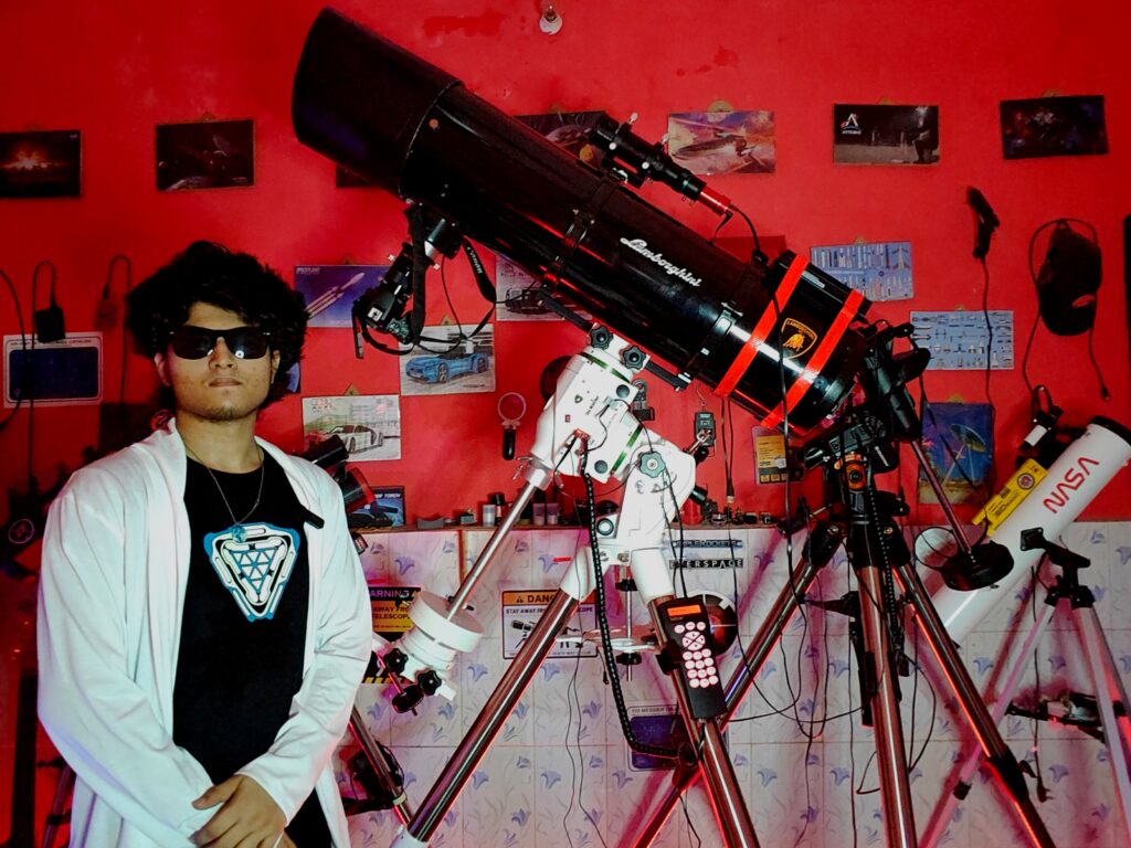 Indian with telescope