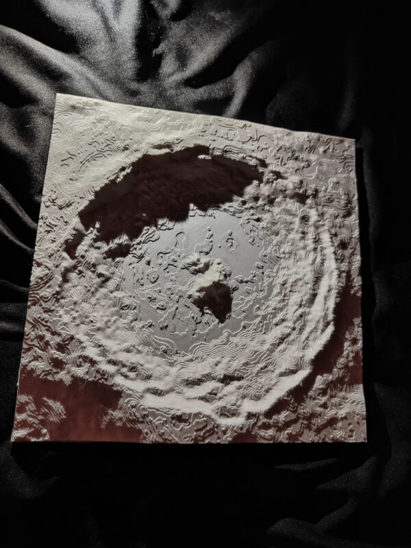 Tycho Crater Lunar Surface 3d Map Plate