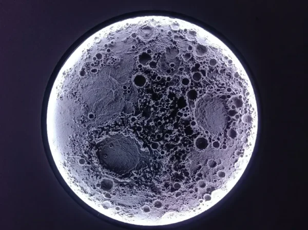 Moon 3D Textured Surface Art With Lighting