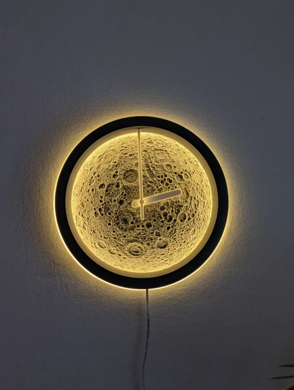 Moon Wall Clock With Lighting